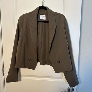 Old Navy Olive Cropped Blazer Jacket